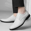 Casual Shoes Men's äkta läderföretag Dating Wedding Party Office Walk Sneakers Daily Pendut