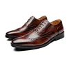 Classic italiano estilo para hombre Derby zapatos formales de oficina zapatos de cuero de cuero puntiagudo de vestidos de novia hechos a mano