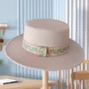 Kapelusz Fedora dla kobiet szeroki Brim White Black Feil Feil Finer Panama Church Ladies Vintage French Jazz Sombreros de Mujer 240417