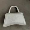 Sac de créateur de selle en diamant de sablier de qualité supérieure pour femme hignestone halle d'embrayage sac de luxe classique sac à main le volet à main poignée supérieure fourre-tout