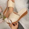 Kvinnor Sandaler Hemp Wedge Heels Sandalias Mujer Platform Summer Wedges Shoes For Footwear Slippers 240409