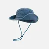 Beretten met snaar zonbescherming Blue Color Cycling Caps Mannen Vishoed Westerse cowboyhoeden Zomer vrouwen zonnebrandcrème