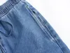 Jeans femminile appassito i pigri pantaloni di jeans cowind donne donne minimalismo nordico cielo blu fidanzato harem