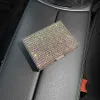 Innehavare New Diamond Incrusted Metal Business Card Holder Car etc Transit Card Organizer Affärskort Box Kreditkortshållare