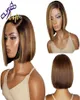 Highlight Color Short Cut Wavy Bob Pixie Wig 4x4 Lace Closure Wigs Peruvian Human Hair Wigs Straight Pre plucked Lace Front Wig S03323110