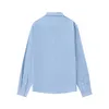 2024 Yeni Zarif Kadın Gömlek Kadınlar Sıradan Katı Kalp İşlemeli Düğme Tur Gömlek Ceket Sonbahar Uzun Kollu Gevşek Ruffian Top Bahar Yeni Ürünler