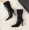 Stivali tacchi quadrati da donna da donna medio carente con cerniera casual casual comodo scarpe solide sexy 2024 arrivi