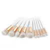 Makeup Brushes Professional Make Up Set 10/12pcs White Wood Handle Soft Cosmetic Facial Foundation Brush Kit With Retail Box Drop Deli Otvlv