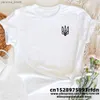 T-shirt feminina Ucrânia camiseta mulher roupas harajuku pulôver o pescoço ucraniano short slve t-shirt unissex roupas fêmeas top roupas femininas y240420