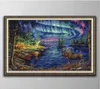 Northern lights Handmade Cross Stitch Craft Tools Embroidery Needlework sets counted print on canvas DMC 14CT 11CT Home decor pain1244870