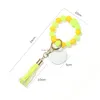 Подвески сублимации Sile Glow Beadered Bearlet Bracelet Pendant Bultlet Bristlet Ключевой кольцевой кольцевой кольцо цепей с кожаным украшением кисточки Der De Dh8zp