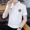 Modieus gedrukt poloshirt met revers, casual en veelzijdige half mouwen T-shirt, Koreaanse versie, Koreaanse versie, knappe en slanke passende kleding