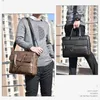 MenS Leather Briefcase Lawyer Handbag Luxury Laptop 14Inch Office Work Messenger Crossbody Side Designer Bag 240418