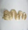 100g Micro Ring Hair Extensions Blonde Color Body Wave Micro perle Remy Extensions de cheveux humains Micro Loop Extensions de cheveux 1GS 100G2794730