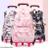 Bags School Trolley Tasche für Mädchen Kinder Schulbuchbags Rolling Wheeled School Rucksack Abnehmbare Kinderschule für Mädchen