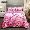 Sängkläder sätter romantisk täcke omslag Set Red Rose Tryckt Vuxen tonåring med blommor blomma tema Twin Polyester Quilt
