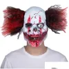 Máscaras de festa engraçadas palhaço de palhaço de dança cosplay figurina de látex adereços de halloween máscara de terror homens assustadores l10 entrega home garden festiv dhtgw