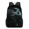 Bolsas Cool Animal Owls Pattern School School School For Boys Girls 3D Prind Kids Book Bags Teenager Laptop Mochilas Casual Travel Rucksack