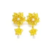 New Noble and Elegant Earrings High End Designer Light Luxury Three Dimensional Pearl Flower for Women Anti Allergy Axaf