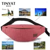 Waist Bags Casual Men Fanny Bag Women Shoulder Pack Pouch Travel Hip Bum Canvas Belt Fit 6.22 Inch Phone T201 Red