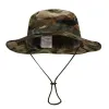 Hats Men Camouflage Bonnie Hats Tactical Army Bucket Hats Military Panama Summer Bucket Caps Hunting Hiking Outdoor Camo Sun Protect