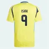 Suède Nouveau 2024/25 Sweden 2024 Maillot de football de l'équipe nationale à manches courtes Gyokerres Isak Kulusevski Elanga Holm Larsson Cajuste Football Shirts Man