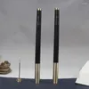 Chinatraditional Manual Blackwood Signature Pen Silver Filigree LaceT Couleur Neutre Protable Encens Tard comme cadeau de luxe