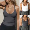 Frauen Tanks Frauen lässige Massive Vest gegen Neck -Gurt -Tank ärmelloses Erntedach Slim 80s Tops für