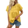 Kvinnors T -skjortor Summer Round Neck Lace Hook Needle Short -Sleeved Mobile Leisure Top Women Fashion Blus 2024 Skjorta för Y2K