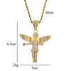 Pendant Necklaces TUNKALL Bling Brass Micro Pave Zircon Pendants Mirco Prong Setting Necklace For Men And Women Kids Jewelry Gift CN167