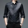 Vinho vermelho preto mass camisetas de moda de manga longa Men Slim Fit WrinkleResistant Soft Noniron Quality Masculino 240409