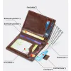 Wallets Men Vintage RFID Wallets Genuine Leather ID Credit Bank Business Card Holder Bag Cowhide Coin Purse Pocket For Man Boy