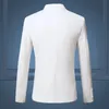 Högkvalitativ gentleman män Slim Casual White Suit Large Size Brands Mens Business Flow of Pure Color Blazers Men 240409