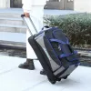 キャリーオン大容量トロリーバッグトラベルスーツケース女性荷物荷物ポータブル防水折りたたみ折りたたみ折りたたみオックスフォード布ビジネス旅行バッグ