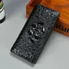 Wallets New Crocodile Leather Wallet Men's Long Business Suit Clip Leisure Handbag Multi Card Leather Bone Leather Clip