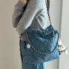 Designer Beach toalettväska Chenel Danning denim axelväska crossbody väska 22väska skräpväska stor kapacitet tygväska för kvinnor