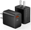 Adaptateur de charge rapide 20W pour l'iPhone 15 Pro Max 14 13 12 11 Samsung Galaxy Moto PD + QC Power Wall Charger Pild USB C Chargeur Bloc