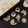 Brooches Vêtements Fixation Broche Elegant Crystal Flower Pin Multi-fonction Coin Badge Weddge