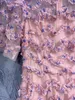 Robe de créatrice pour femmes 2024 Summer French Floral Floral Round Round Mesh Long Jupe