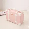 CARCATES 2023 13 pouces imperméables à tronc vintage Boîte à coffret Boîte à bagages Petite valise décorative florale Boîte décorative avec sangles pour femmes