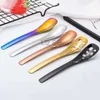 5 Stainless Colors Soup Spoon Steel Dessert Ice Cream Coffee Spoons Kitchen Flatware Small Colander Scoop Metal Colanders Scoops Th0680 s s s