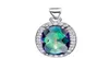 10 -st LuckyShine Uitstekende glans Ovale Multicolor Natural Mystic Topaz Gems Silver Zicon Hangers Kettingen Holidy Wedding Party8669744