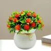 Decorative Flowers Simulation Plants Elegant Artificial Potted With 31 Flower Heads For Home Office Decor Room Bedroom Or Indoor