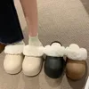 Slippers 2024 Moda feminina Sapatos casuais de jardim Quarto de pelúcia quente não deslize para casa simples e versátil sólido básico