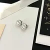 20Style Designer Charm Stud örhängen lyx varumärke dubbel bokstav verklig guldpläterad kopparbarer kristallörörhängen