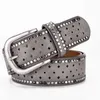 Damesriem, Rhinestone Rivet, ingelegde legeringspen gesp, roze riem, mode -casual, jeans en riemtrend 240315