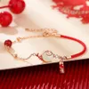 Geomancy Accessory Koi Bracelet Sterling Sier New Chinese China-Chicing Blessing Bag Birthday Red Rope Creative Design Handstring Jewelry