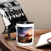 Tasses hyperreal sunrise starscape café salon salon lisse tasse de carrosserie sur le table