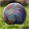Bolas estilo luminoso fútbol bola reflectante brillo de fútbol tamaño 4 5 pup slip resistente al entrenamiento infantil futbol 230113 Drop deli dh2vm