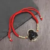 Link Bracelets Exquisite Shining Maitreya Zircon Adjustable Rope Bracelet Women's Fashion Religious Lucky Amulet Jewelry Gift